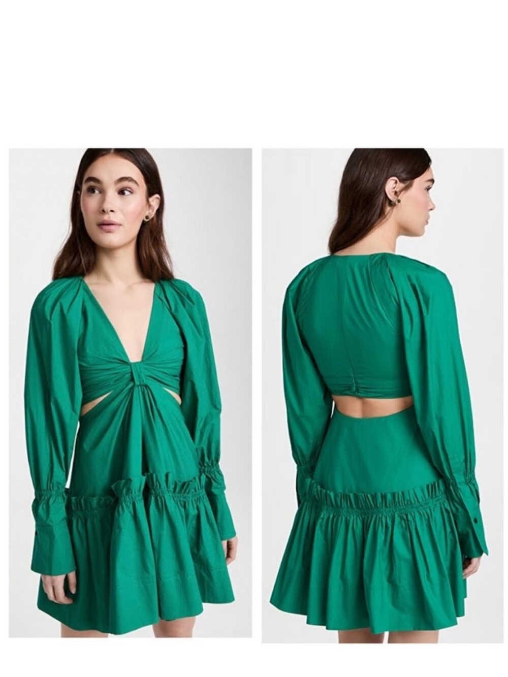 A.L.C. Emerald Tie-Front Cutout Mini Dress